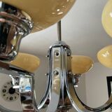 Art Deco chandelier in nickel-plated and opaline metal