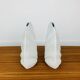 Pair of white ceramic coral vases, bookends