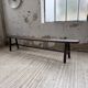 Dark patinated 1900 bench 220cm