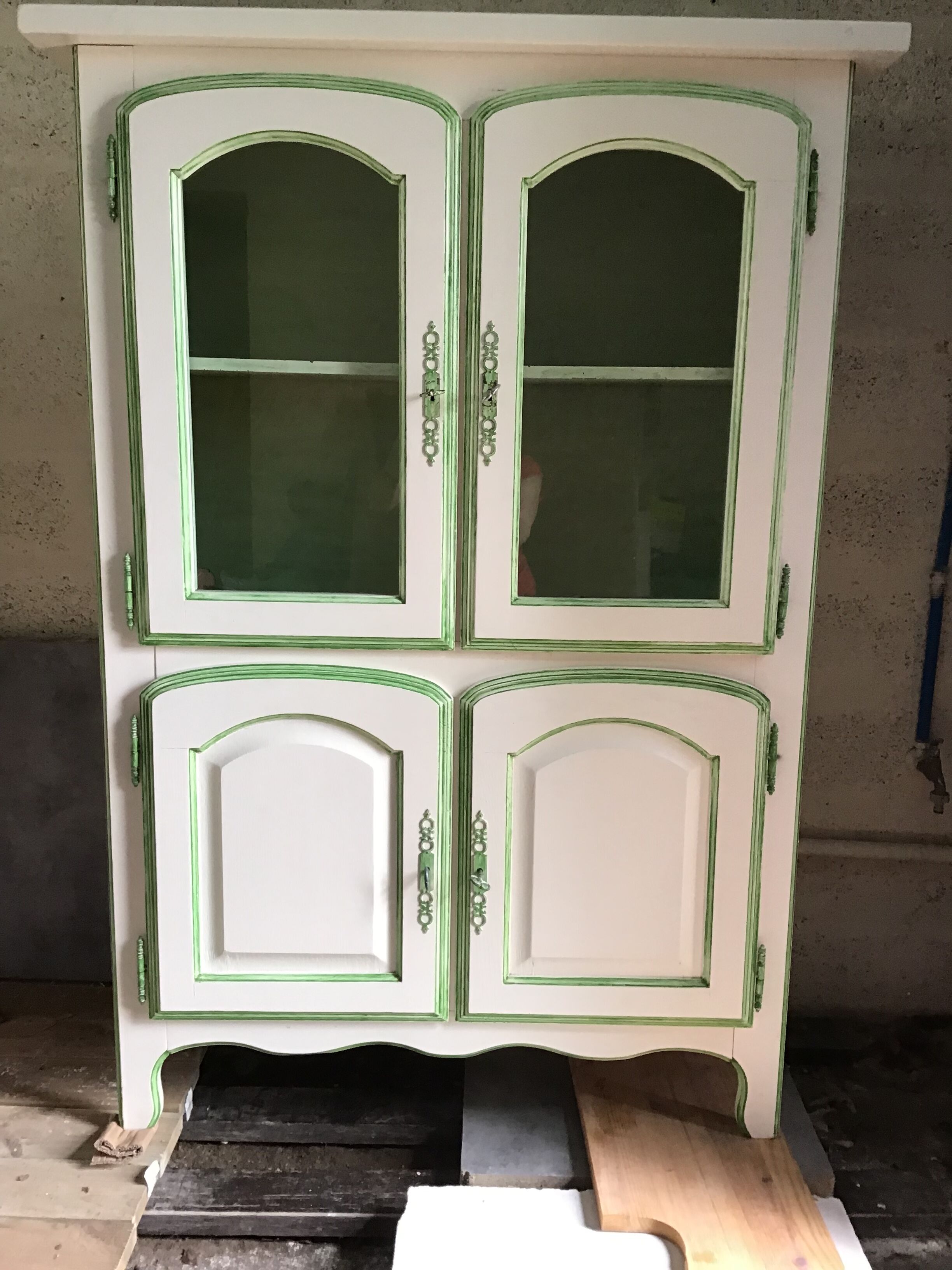 Cerusee showcase in solid oak.