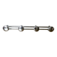Wall coat rack with 4 hooks in chrome metal 1970