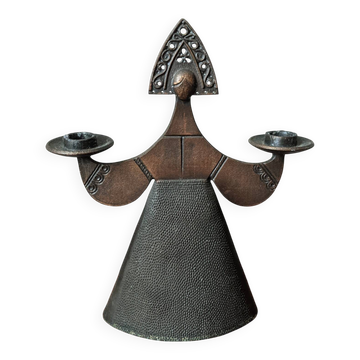 Vintage stylised woman candlestick Soviet production