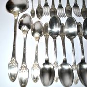 Boulenger household items 34 place settings Empire Marie-Louise 12 soup spoons 9 forks 11 dessert spoons