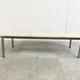 Table basse vintage en marbre blanc années 1960
