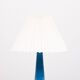 Turquoise Stoneware Table Lamp Teak base 1960s