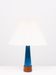 Turquoise Stoneware Table Lamp Teak base 1960s