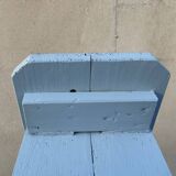 Blue painted wooden bench