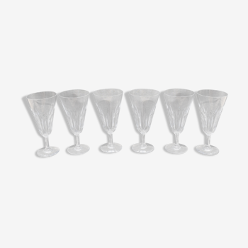 6 laccarat crystal champagne flutes model Cassino stamped