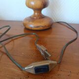 Vintage custom olive wood lamp and shade