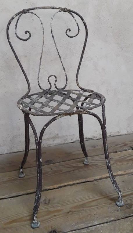 Xix° wrought iron garden chair