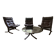 Fauteuils du designer norvégien Ingmar Relling. Petite table basse assortie