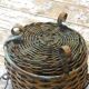 Wicker and metal planter
