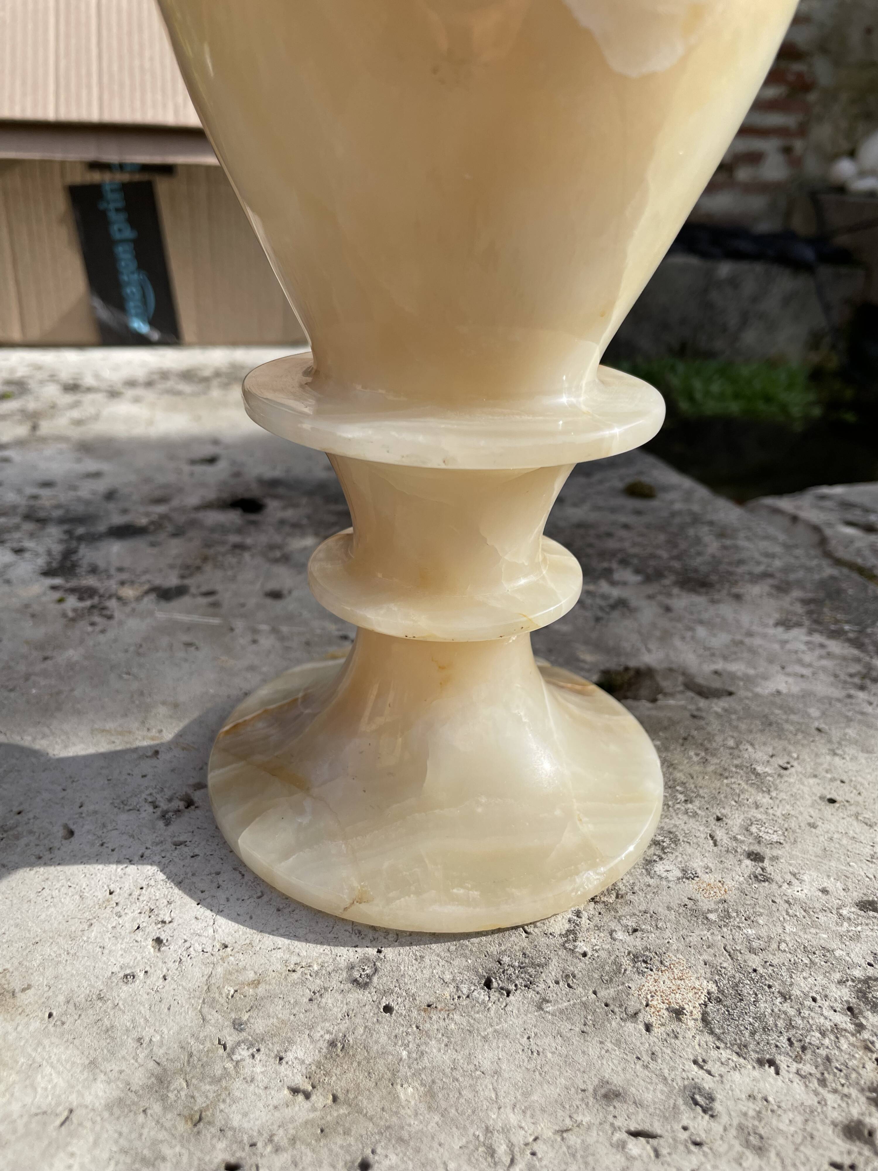 Vintage onyx vase, 1970s, 25 cm