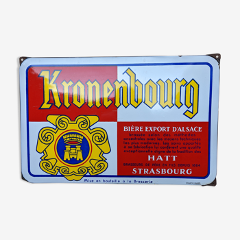 Enamelled plate former Brasserie Kronenbourg