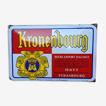 Plaque émaillée ancienne Brasserie Kronenbourg
