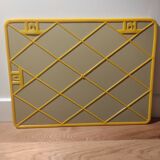 Mirror 70s yellow plastic rounded shape