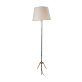 Lampadaire tripode en laiton, façon bambou