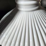 1930s Lamp Shade Art Deco White Opaline Ribbed Glass Lamp Shade Office