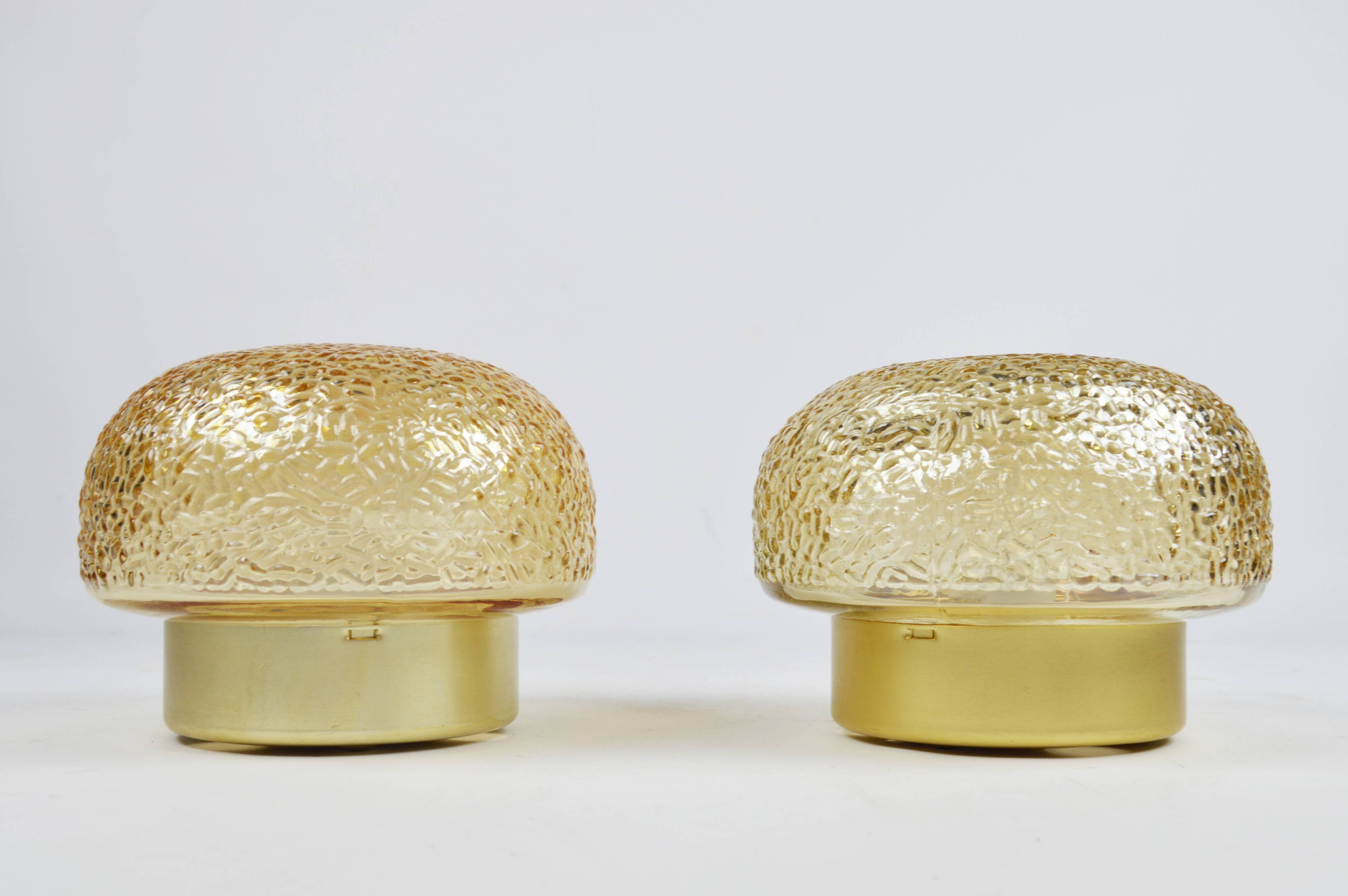 Pair of ceiling lamps, 1970s