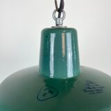 Industrial Green Enamel Pendant Lamp, 1960s