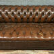 Chesterfield bench in Art Deco leather around 1920-1940