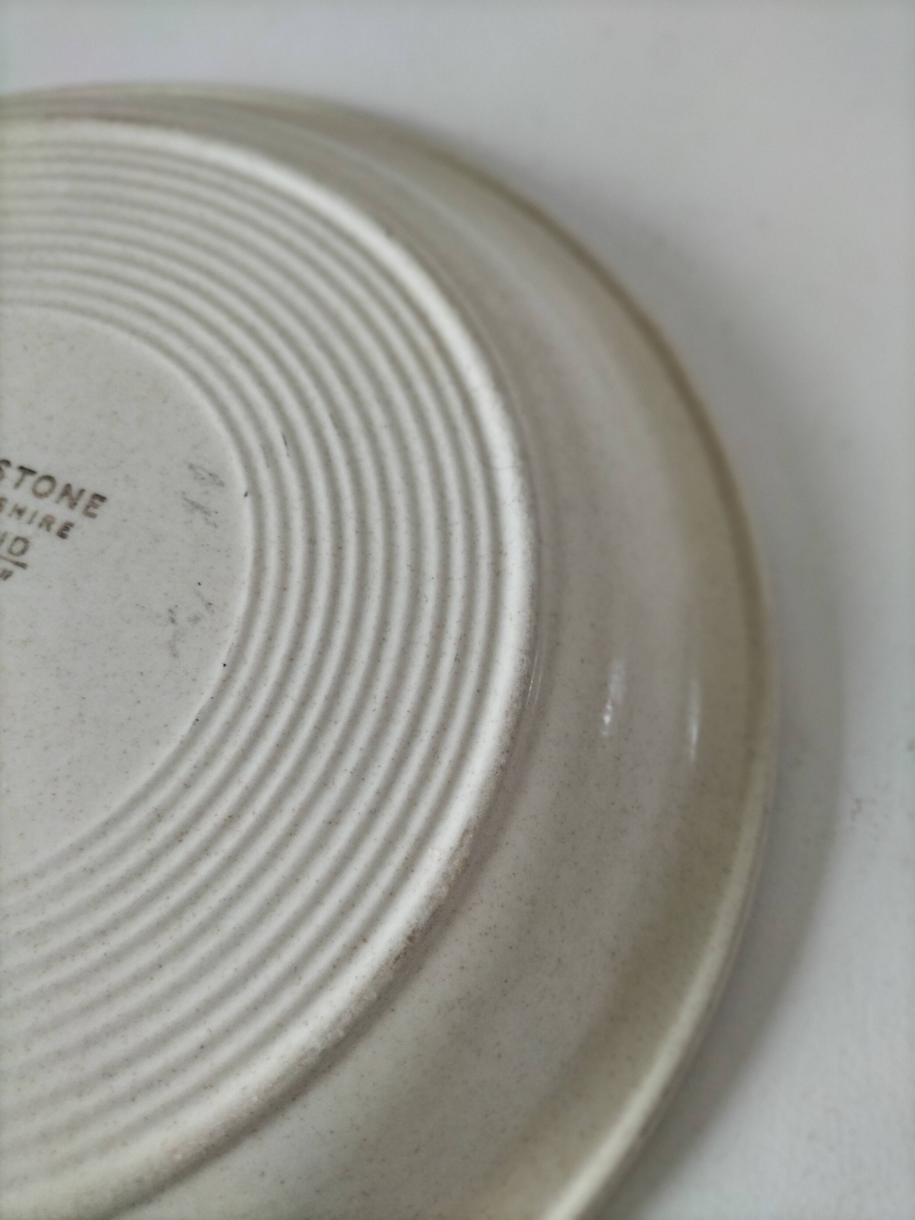 Doverstone Heather plate, ochre brown botanical design, England 70s