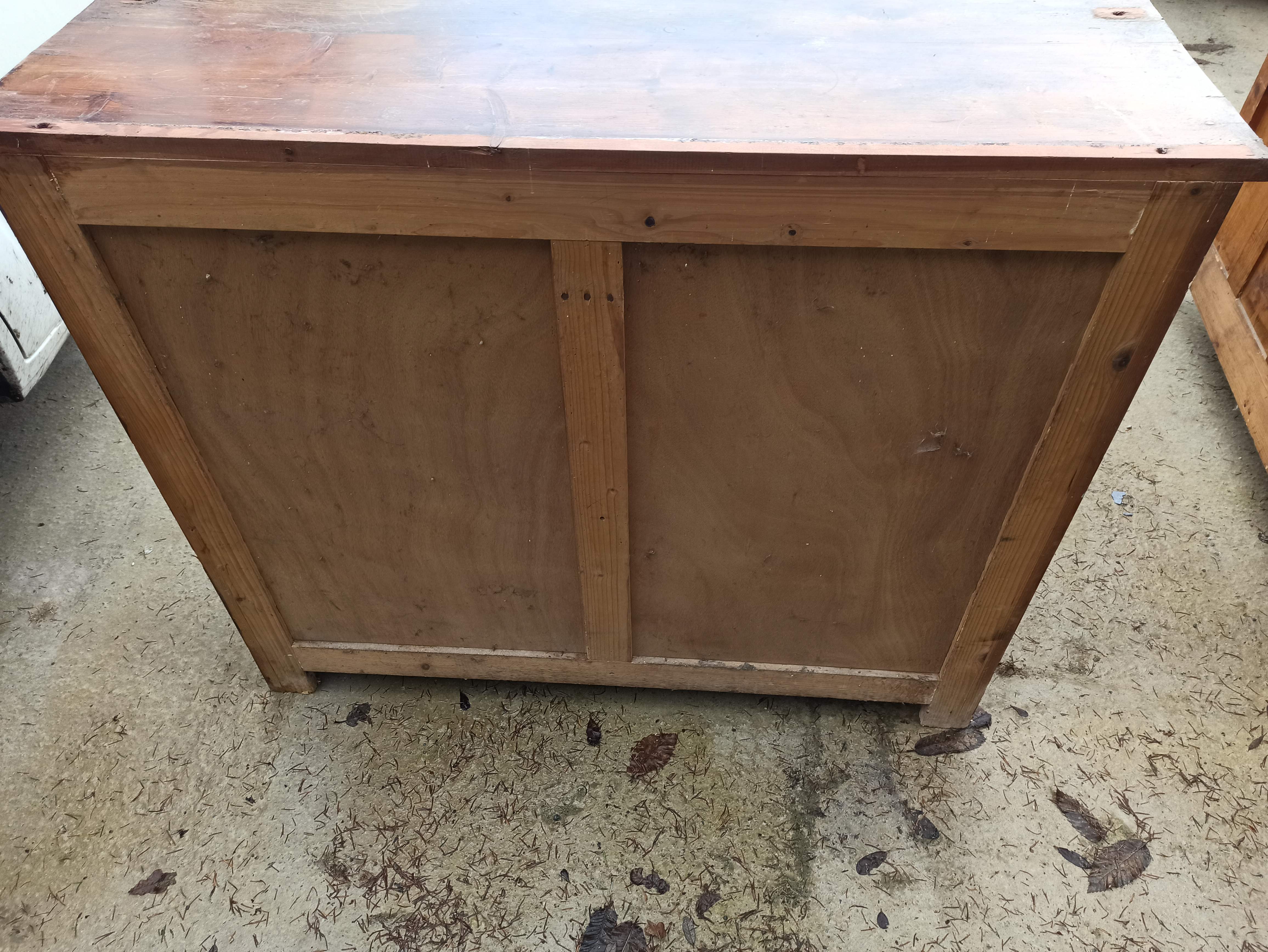 Low Parisian sideboard in solid wood 2 doors 2 drawers art deco handles