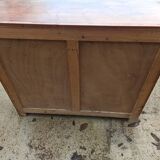 Low Parisian sideboard in solid wood 2 doors 2 drawers art deco handles