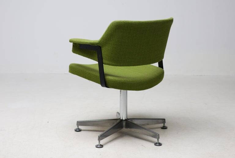 André Cordemeyer desk chair for Gispen, green wool, Netherlands, 1960s
