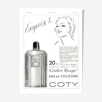 Vintage poster 30s Coty perfume