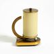 Rare and beautiful 1940s brass table lamp with opal glass shade