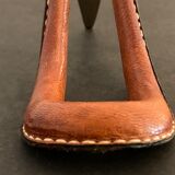 Carl Auböck pipe rack in leather and bronze, 1963