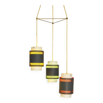Vintage Danish 3-Pendant Hanging Lamp