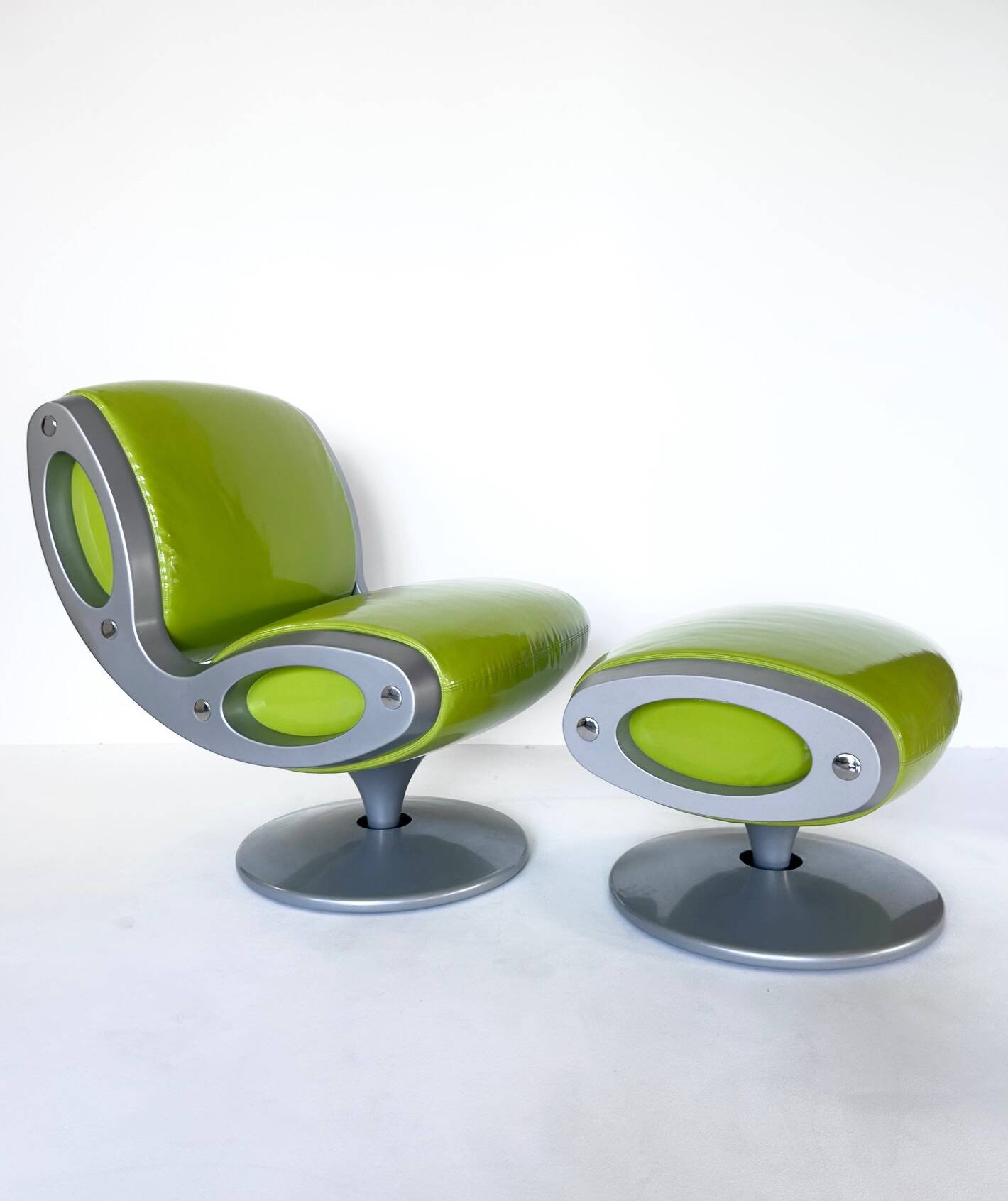 “Gluon” armchair and ottoman by Marc Newson, Moroso, 1993