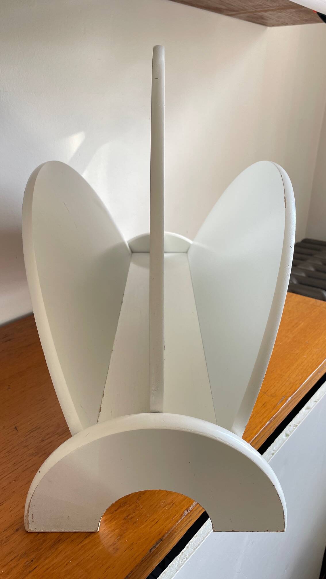 White Magazine Rack 1980s Design