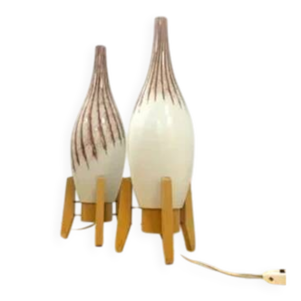 Mid-century retro vintage Czechoslovak table lamps, 1960s – set of 2