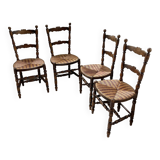 Set of rustic Provençal mulched chairs