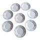 Set of 8 Moulin des Loups earthenware dinner plates, Garlands