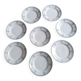 Set of 8 Moulin des Loups earthenware dinner plates, Garlands