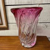 Vase bicolore cristal val saint Lambert