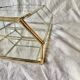 Small vintage display case in clear glass, mirrored glass and brass