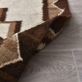 3x9 Brown Cream Turkish Kilim Runner Rug