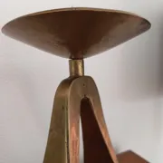 Brutalist bronze candlestick