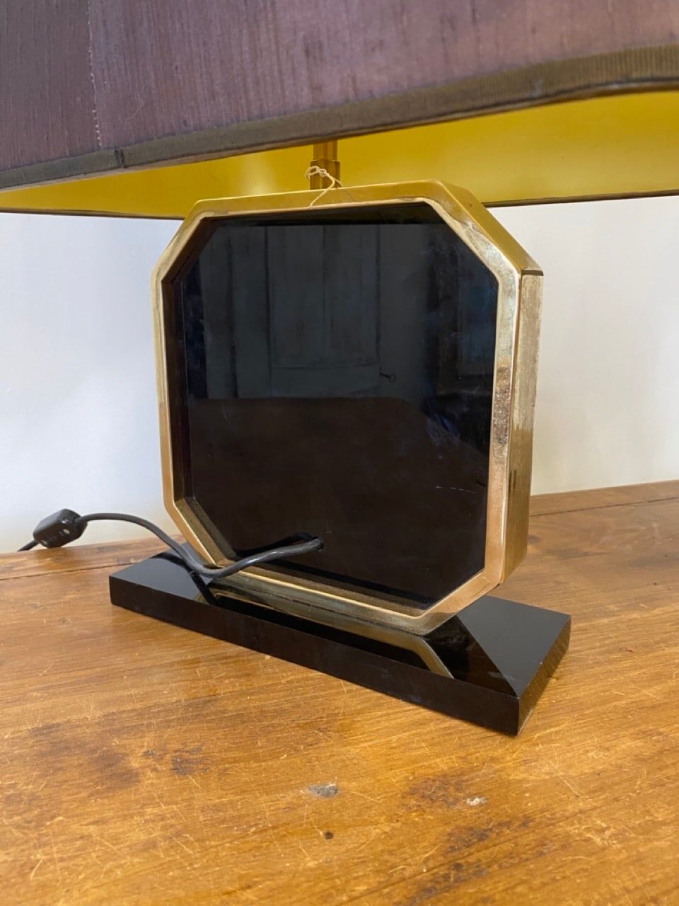 Pair of brass lamps