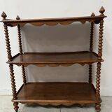 Napoleon III console table with three shelves in mahogany and veneer, 19th century