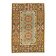 Antique Anatolian Kilim Rug, Turquoise Blue & Mustard Flatweave 141x93 cm