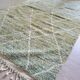 Tapis berbère Béni Ouarain vert à losanges blancs