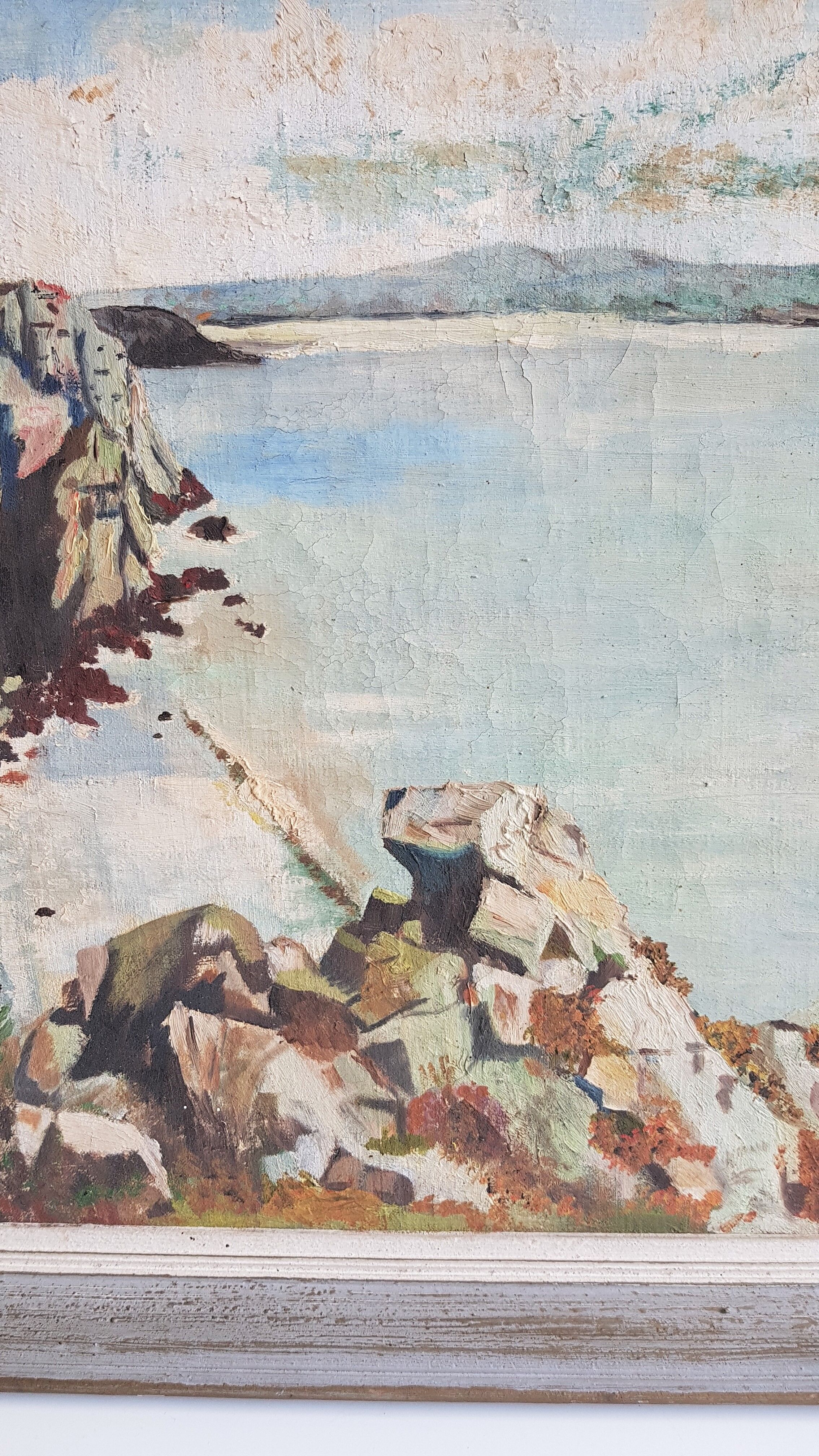 Painting on canvas framed landscape sea