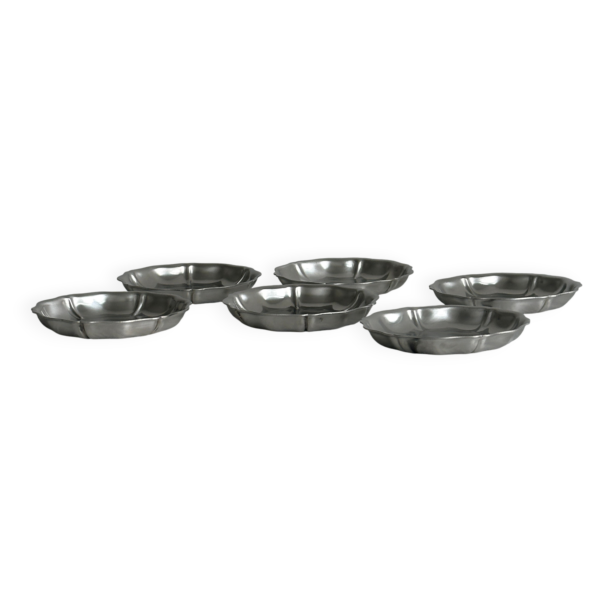 Lot de 6 coupelles inox brillant