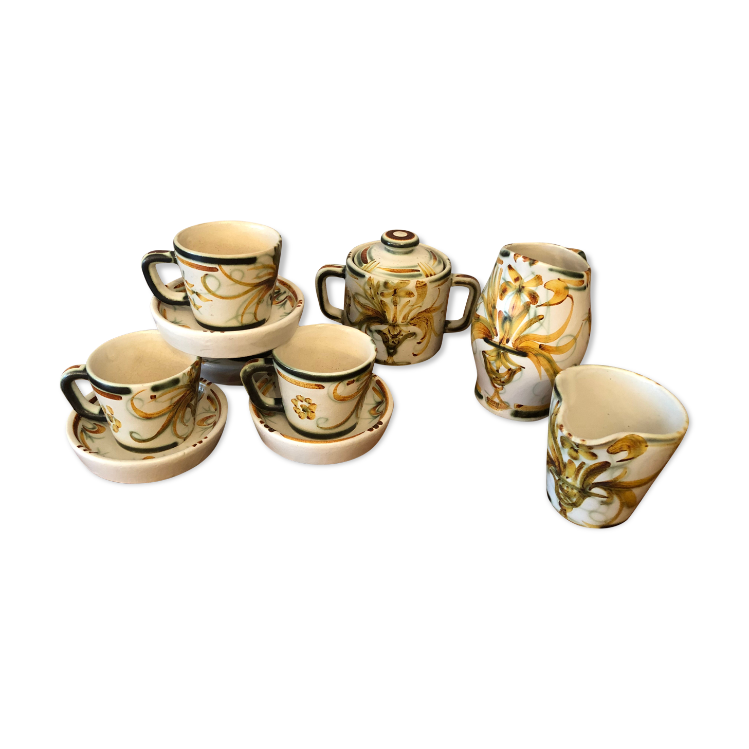 Coffee service for 4 peoples, cups, Keraluc